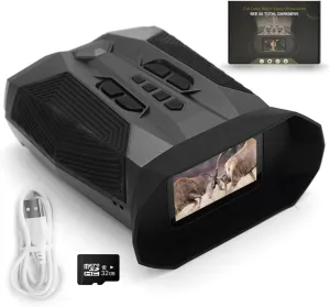Night Vision Goggles - 4k Night Vision 8X Zoom Night Hunting & Taking Photos, Recording Videos and Playing.3'' Screen Rechargeable Infrared Binoculars for Adults