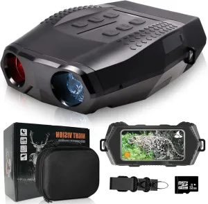 Night Vision Goggles - 4k Night Vision Binoculars for Adults, 1968ft Viewing Range Infrared Goggles with Digital 4X Zoom, 32GB Memory to Save Photos and Videos Card