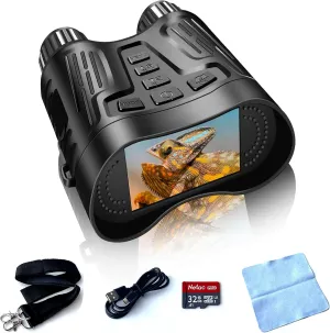 Night Vision Goggles, 4K Night Vision Binoculars with 3.2" HD Display, 8X Digital Zoom, 7-Level Infrared, 32GB TF Card can Store Photo and Video for Outdoor, Camping and Wildlife Watching