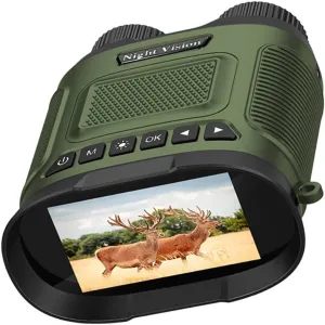 Night Vision Goggles - 4K Waterproof Night Vision Binoculars with 3'' Screen & Rechargeable Lithium Battery, Digital NV Binocular Support for 128GB Memory Card