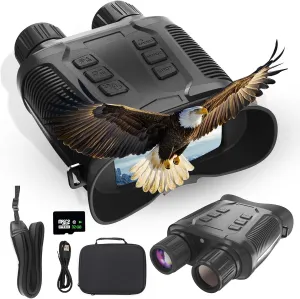 Night Vision Goggles for Hunting – 4K Digital Infrared Night Vision Binoculars for Adults 3.2” HD Screen with 32GB TF Card for Photos and Videos - Night-Vision Goggles with 4000 mAH Battery - Black