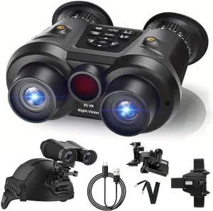Night Vision Goggles Head Mounted, 3D VR Night Vision Binoculars for Adults with 100-inch Virtual Display, 7-Level IR & 6X Digital Zoom, Camping