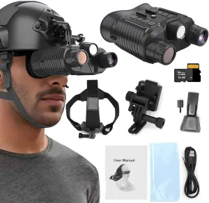 Night Vision Goggles Head Mounted, Digital Infrared Goggles/Night Vision Binocular for Adults, 7 Gear Infrared, 8X Digital Zoom, Include Head Strap and 32GB Memory Card