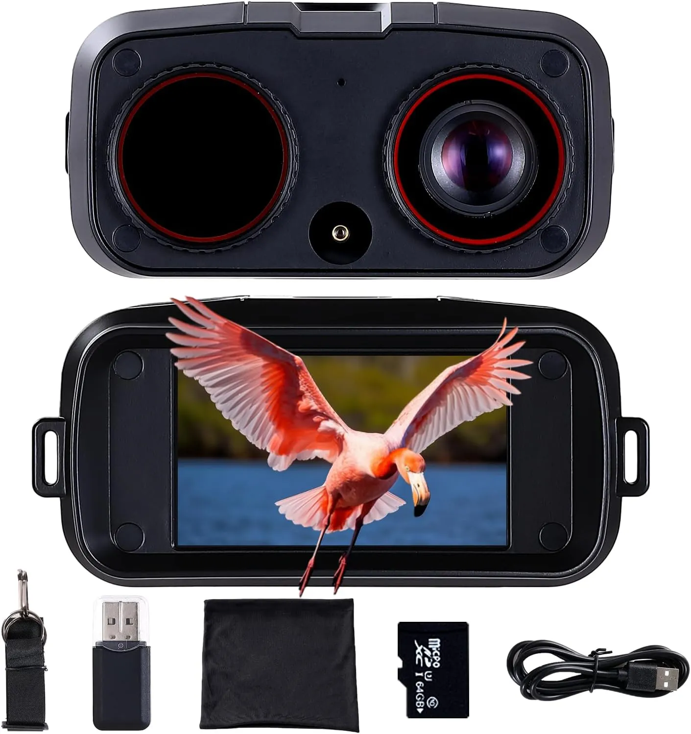 Night Vision Goggles,4K Night Vision Binoculars with Infrared Camera,3'' HD Screen,10X Digital Zoom,4000mAh Rechargeable Battery,64GB TF Card to Save Photo and Video,Gifts for Men-N009