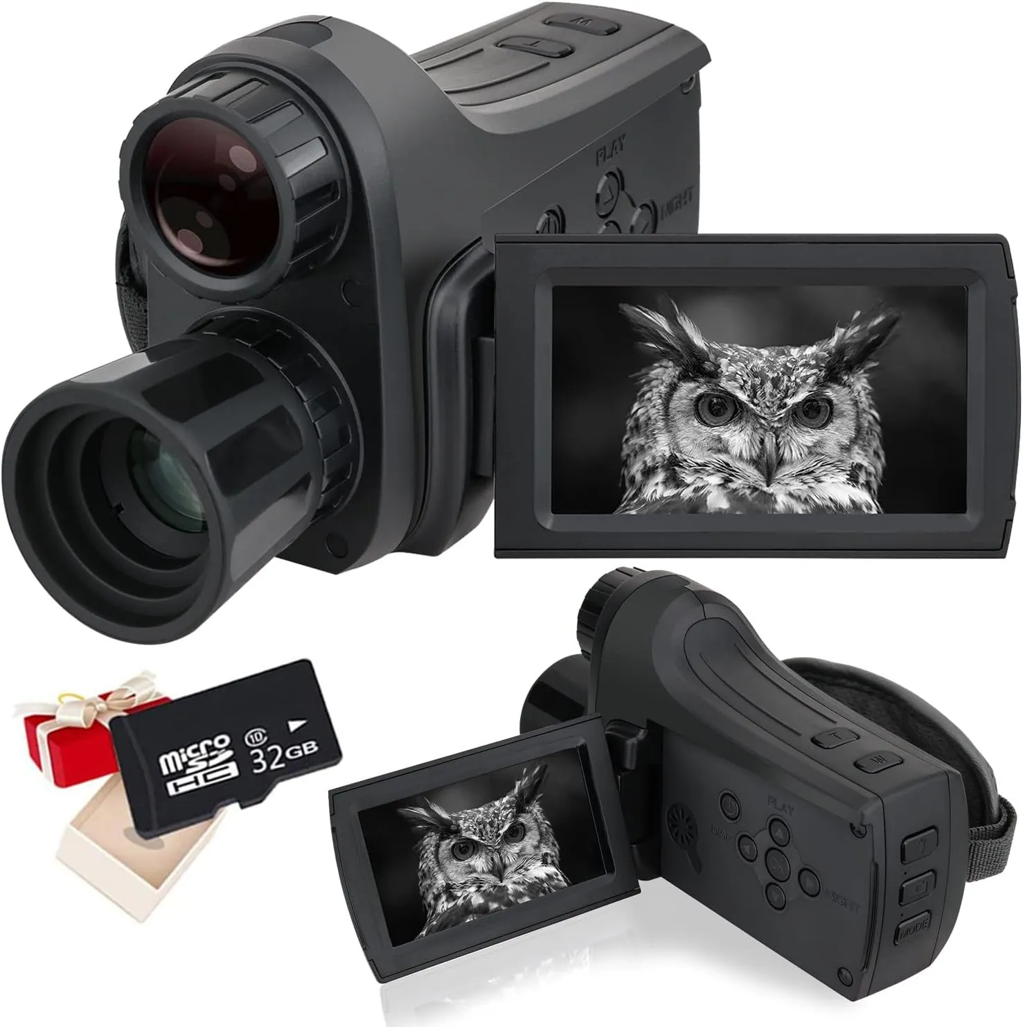 Night Vision Monocular, DV Night Vision Device for Night Hunting Vision Distance 1640 ft/500M 8X Digital Zoom HD Infrared Night Vision Goggles for Adults FHD Handheld Night Camera