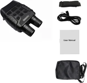 Night Vision Professional Binoculars Digital Day-Night Vision Telescope for Hunting Scouting Hiking and Cave Exploration, Black