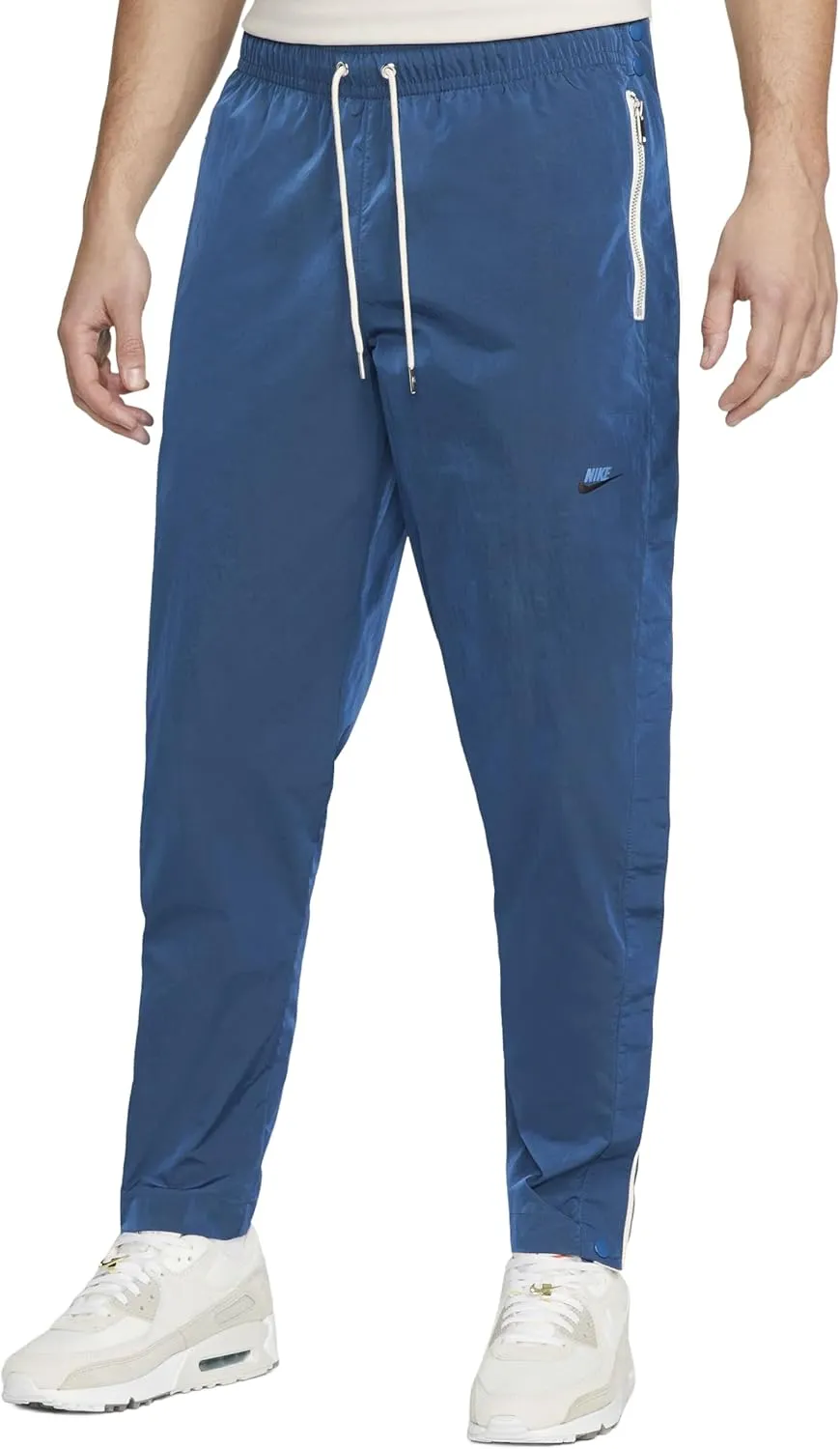 Nike Men's Sportswear Style Essentials Woven Unlined Tearaway Pants,DM6686-407 (as1, Alpha, l, Regular, Regular, Dark Marina Blue/Sail/Ice Silver/Dark Marina Blue, Large, Regular)
