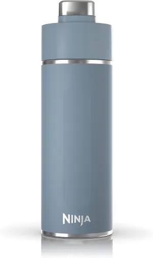 Ninja Thirsti 18oz Travel Water Bottle, For Carbonated Sparkling Drinks, Colder and Fizzier Longer, Leak Proof, 24 Hrs Cold, Dishwasher Safe, Stainless Steel Insulated Tumbler, Storm Blue, DW1801BL