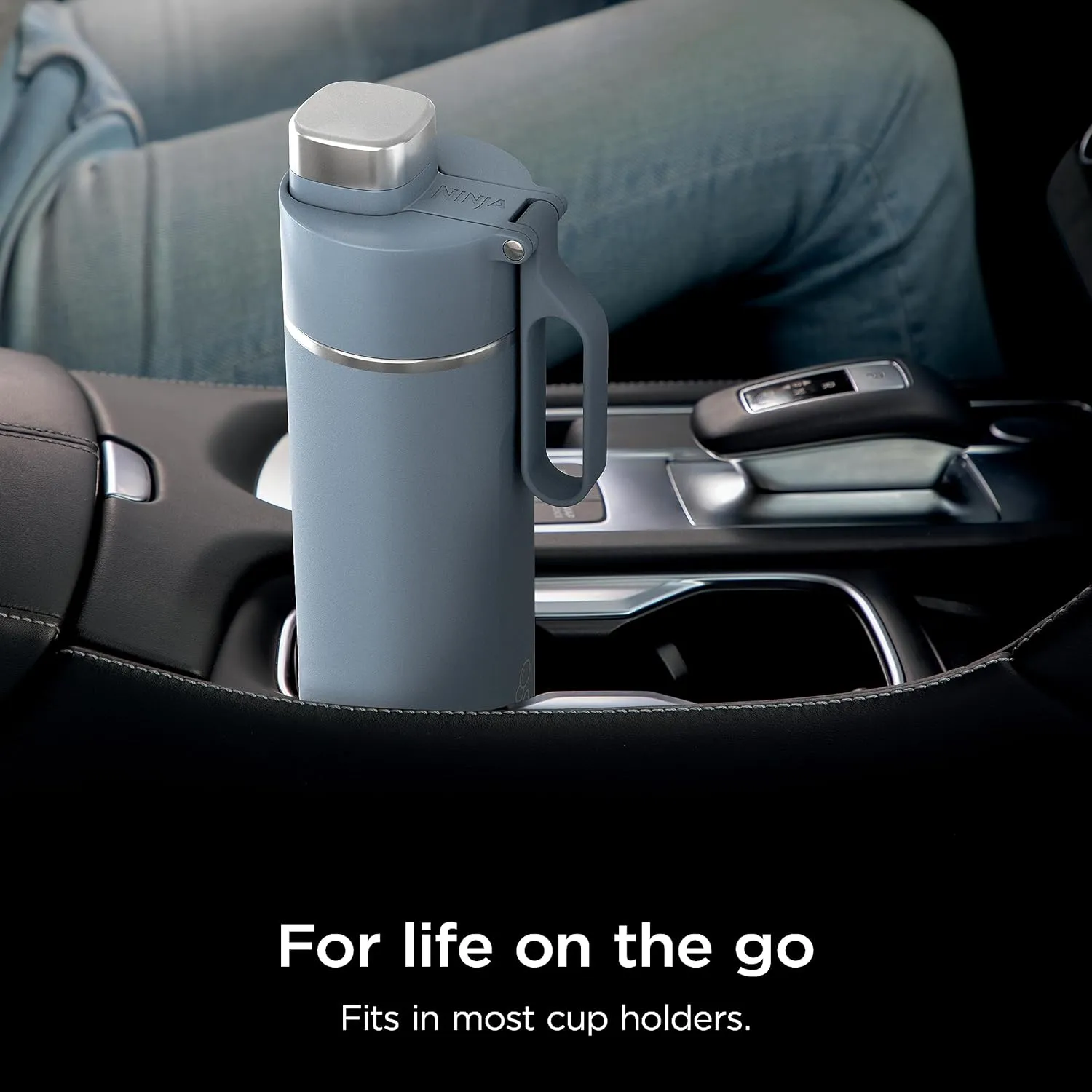 Ninja Thirsti 18oz Travel Water Bottle, For Carbonated Sparkling Drinks, Colder and Fizzier Longer, Leak Proof, 24 Hrs Cold, Dishwasher Safe, Stainless Steel Insulated Tumbler, Storm Blue, DW1801BL