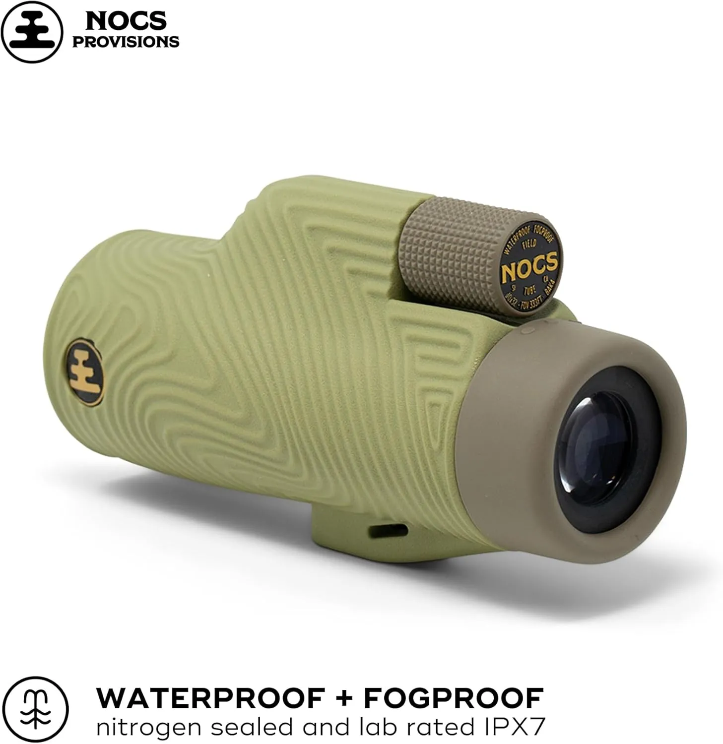 Nocs Provisions Field Tube 10x32 Waterproof Monocular, 10X Magnification Telescope, Bak4 Prism, Wide Field of View for Bird Watching, Backpacking & Wildlife Viewing - Ponderosa Green