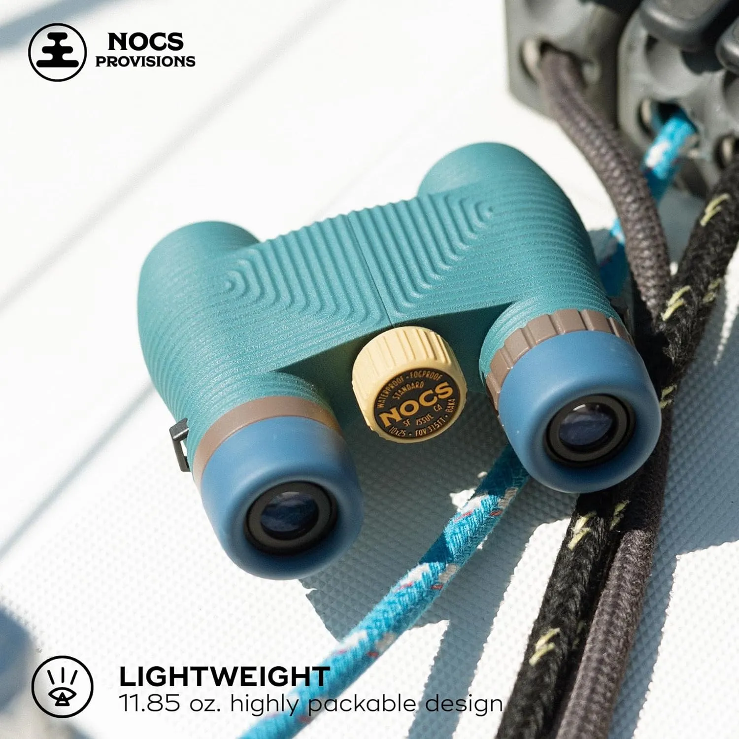 Nocs Provisions Standard Issue 10x25 Waterproof Binoculars, 10X Magnification, Bak4 Prism, Wide View Multi-Coated Lenses for Bird Watching, Hiking & Backpacking - Pacific Blue II