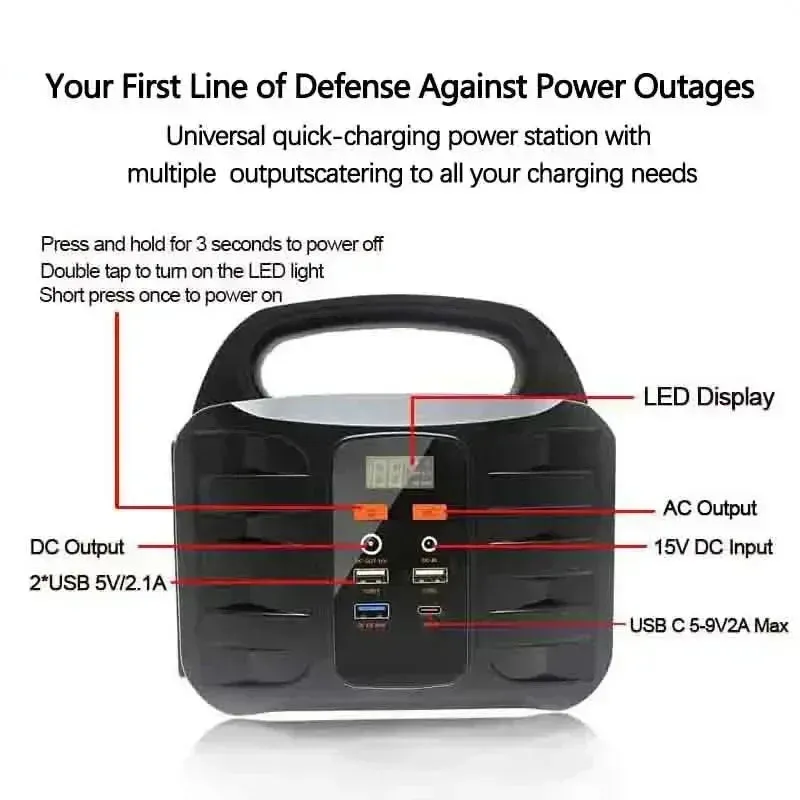 Noya raye 42000mAh 3.7V Battery DC Outdoor Emergency Power Supply 220V AC 150W Portable Power Station Solar Generator