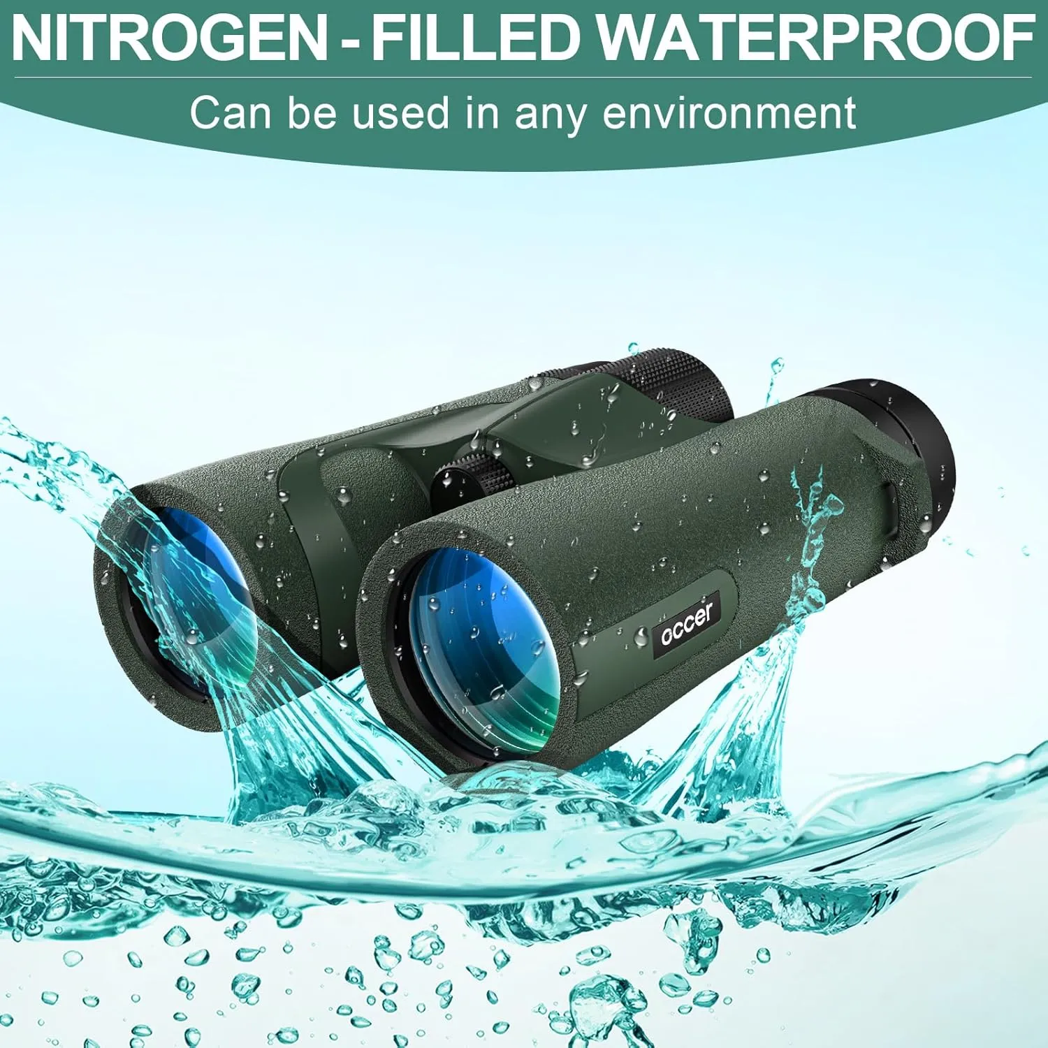 occer 10x42 Professional Binoculars Adults, Easy Focus Compact Binoculars with Shoulder Strap Carrying Bag, Waterproof Premium Optics Binocular Perfect for Hunting Cruise Ship