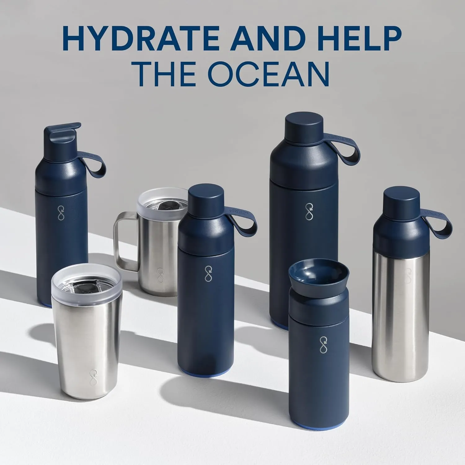 Ocean Bottle - Recycled Stainless Steel Drinks Reusable Water Bottle - Eco-Friendly & Reusable - Sun Orange - 34 oz