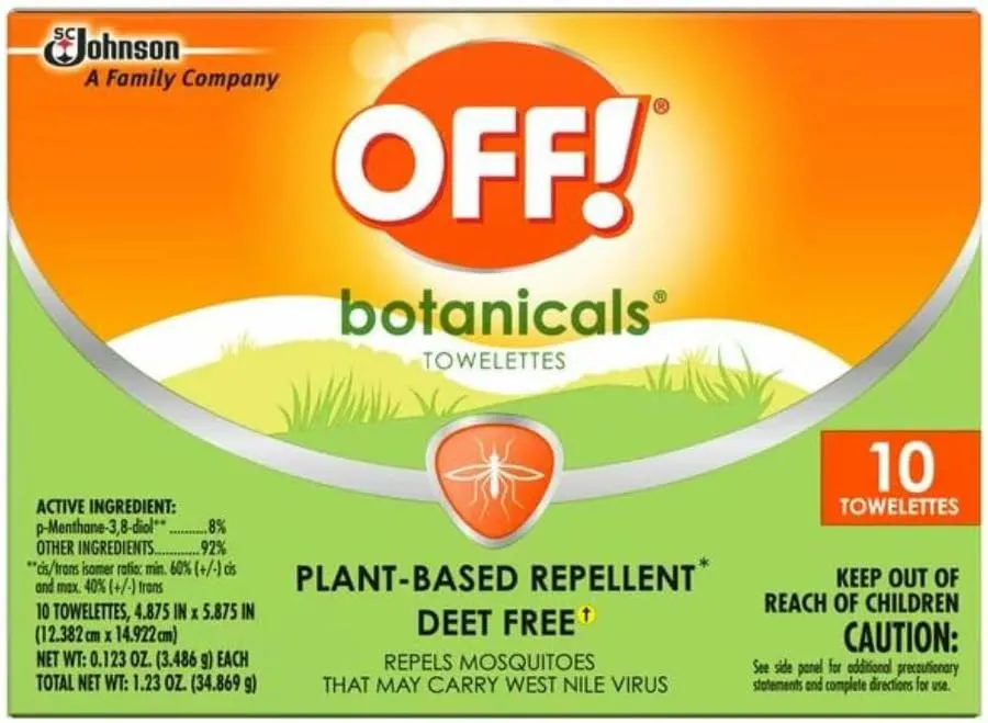 OFF! Botanicals Plant-Based Towelettes 10 Count (Pack of 3)