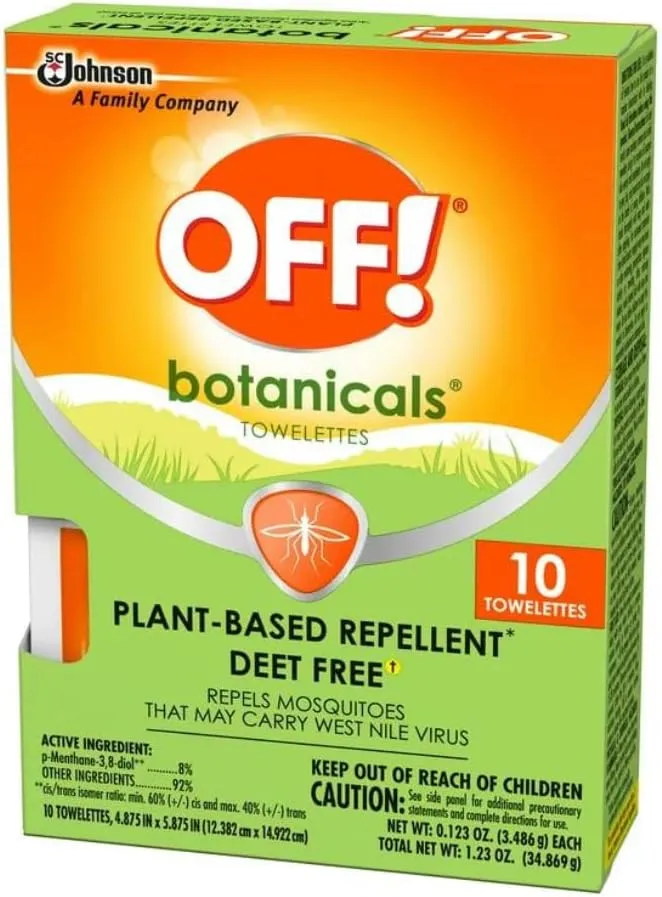 OFF! Botanicals Plant-Based Towelettes 10 Count (Pack of 3)
