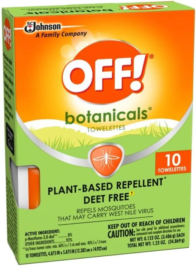OFF! Botanicals Plant-Based Towelettes 10 Count (Pack of 3)