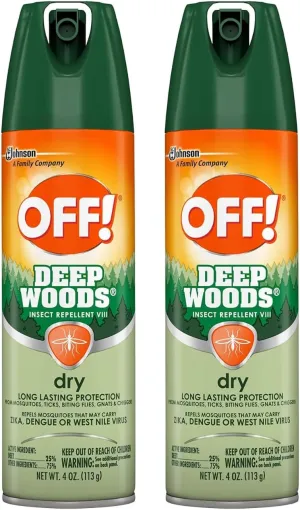 Off Deep Woods Dry Aerosol 4 Oz, pack of 2
