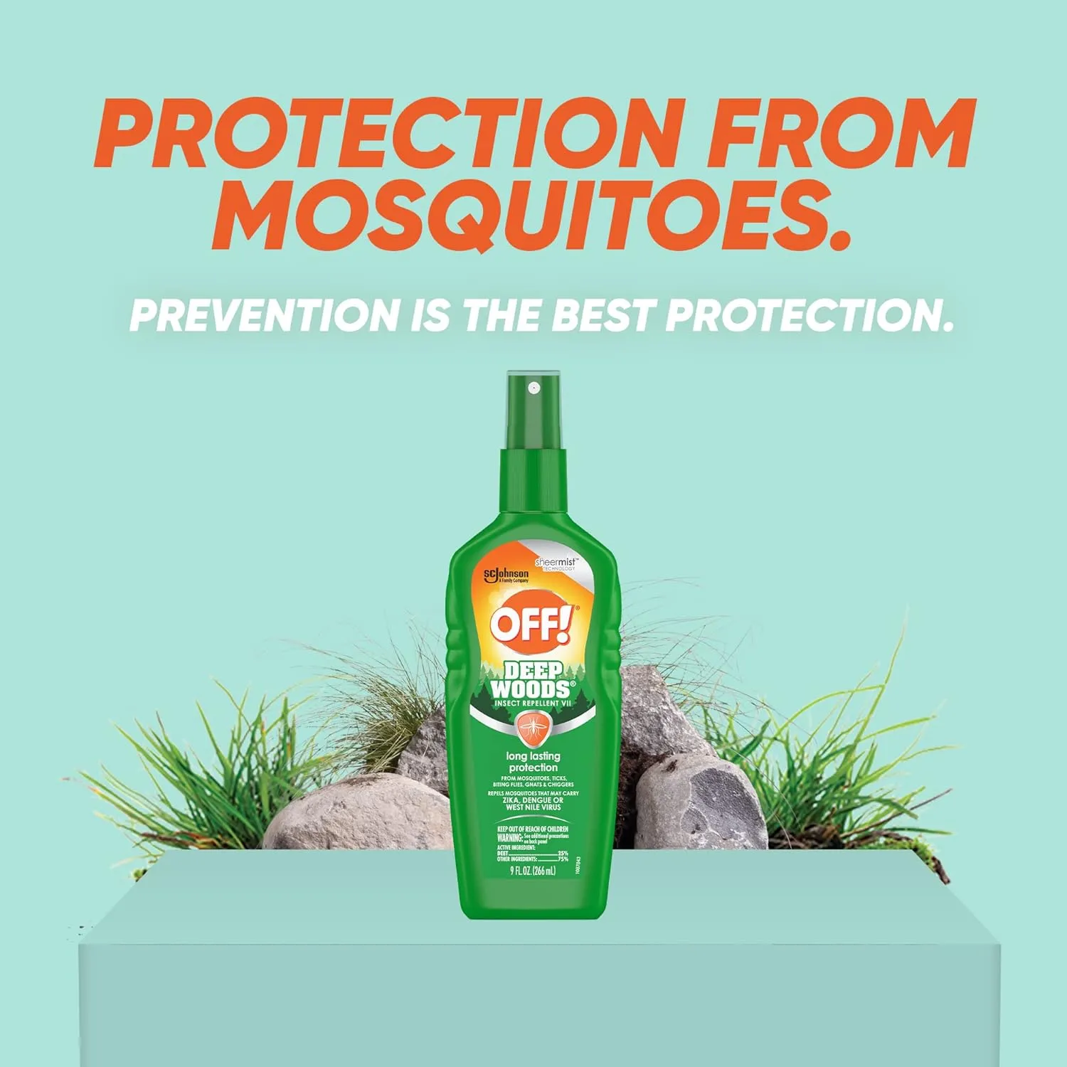 OFF! Deep Woods Insect & Mosquito Repellent VII, Long lasting protection from mosquitoes, ticks, and gnats, 25% Deet 9 oz. (Pack of 12)