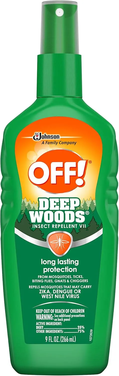 OFF! Deep Woods Insect & Mosquito Repellent VII, Long lasting protection from mosquitoes, ticks, and gnats, 25% Deet 9 oz. (Pack of 12)