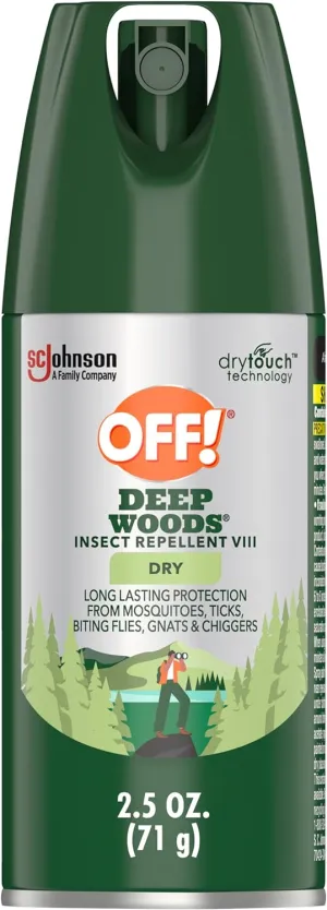 OFF! Deep Woods Insect Repellent Aerosol, Dry, Non-Greasy Formula, Bug Spray with Long Lasting Protection from Mosquitoes, 2.5 oz (Pack of 12)