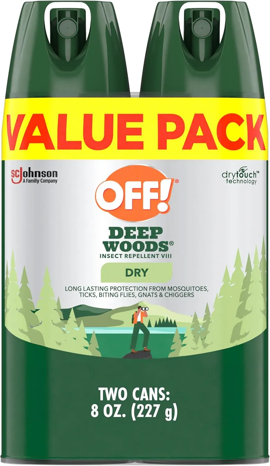 OFF! Deep Woods Insect Repellent Aerosol, Dry, Non-Greasy Formula, Bug Spray with Long Lasting Protection from Mosquitoes, 4 Oz, 2 Count