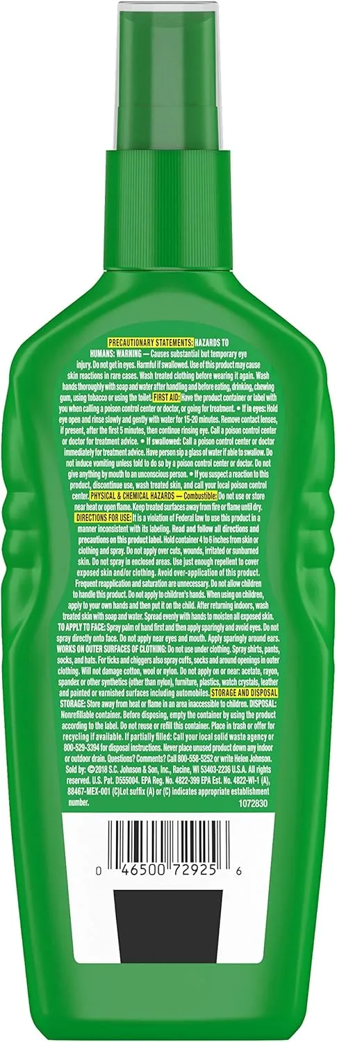 OFF! Deep Woods Insect Repellent VII, Long Lasting Protection from Mosquitoes, Ticks, Biting Flies, Gnats & Chiggers, 9 FL OZ Pump Spray Bottle (Pack of 6)