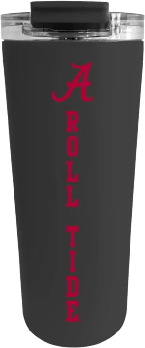 Officially Licensed Collegiate Stainless Steel Tumbler - Double Walled Insulated Travel Thermos - 24 oz (Alabama Black)