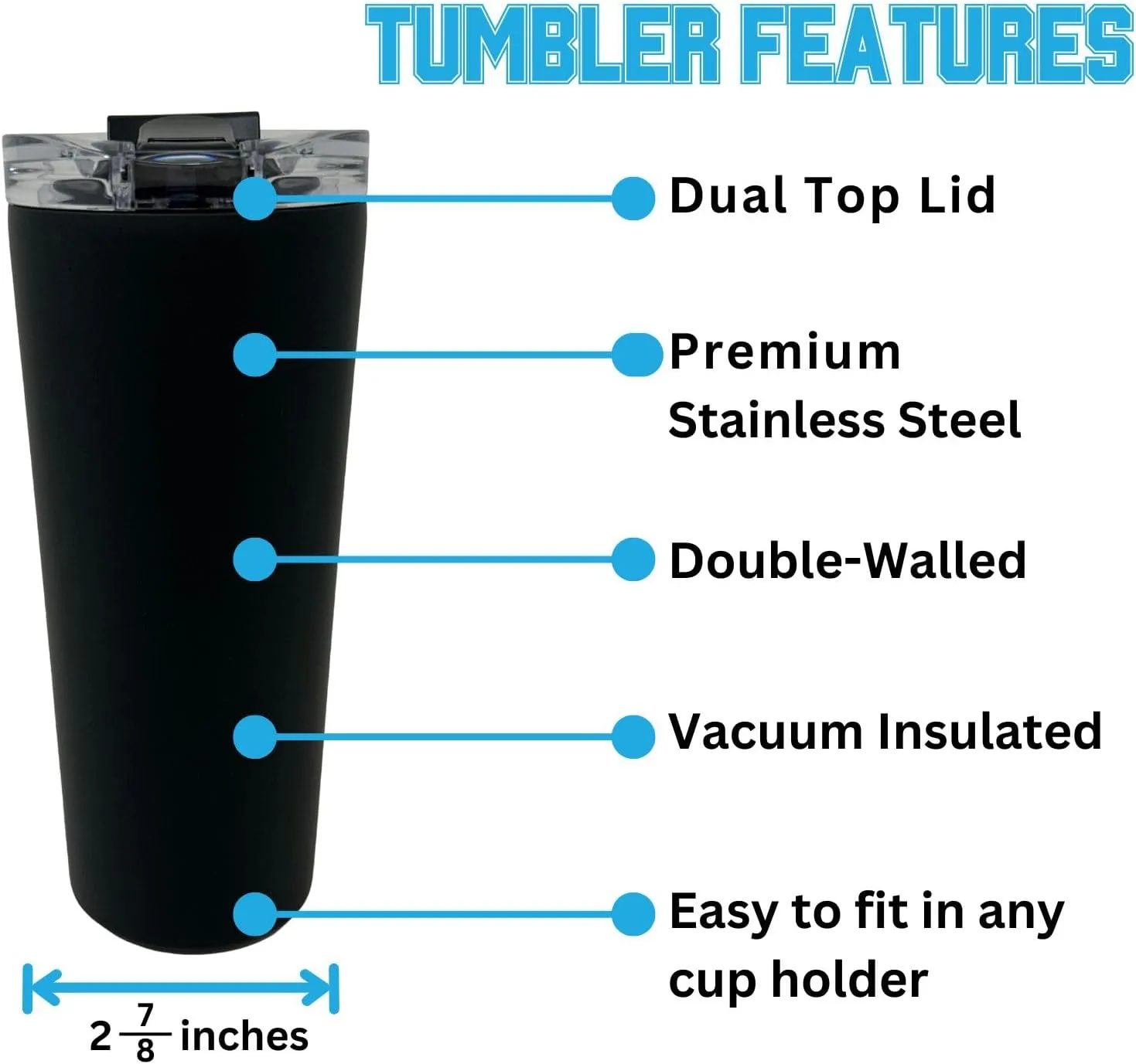 Officially Licensed Collegiate Stainless Steel Tumbler - Double Walled Insulated Travel Thermos - 24 oz (Alabama Black)