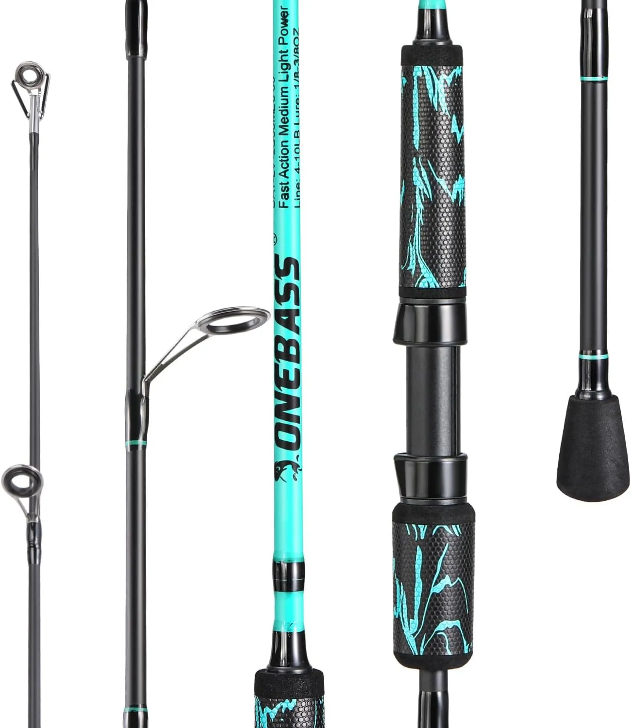 One Bass Spinning Rod & Casting Rod, High Performance IM6 Graphite Fishing Pole for Bass Fishing,2- Piece Desgin for Travel