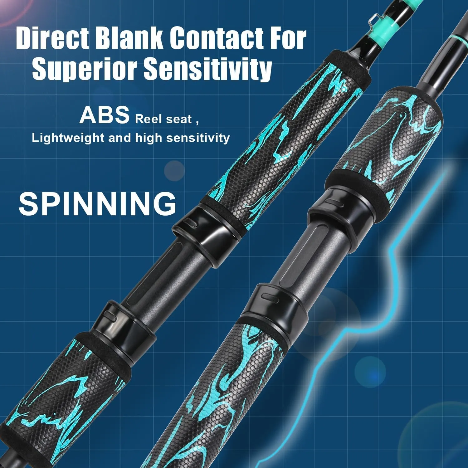 One Bass Spinning Rod & Casting Rod, High Performance IM6 Graphite Fishing Pole for Bass Fishing,2- Piece Desgin for Travel