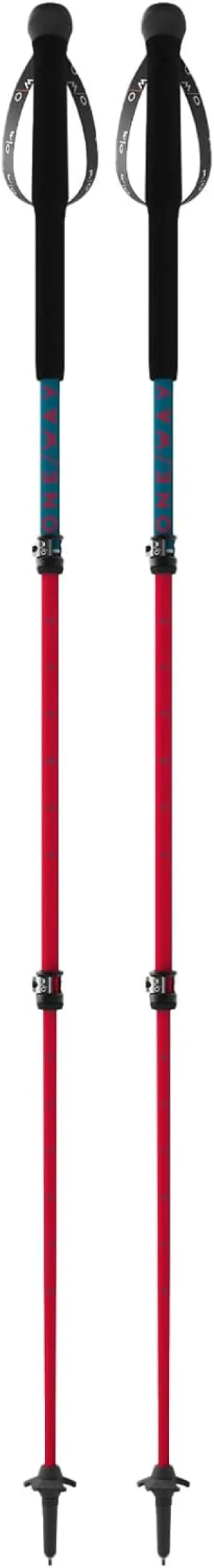 ONE WAY MT Calu Lite Outdoor Durable Versatile Lightweight Telescopic Adjustable Length 90-125 Cm Carbon & Aluminum Trekking Poles with Carbide Tip & Replaceable Basket - Pair