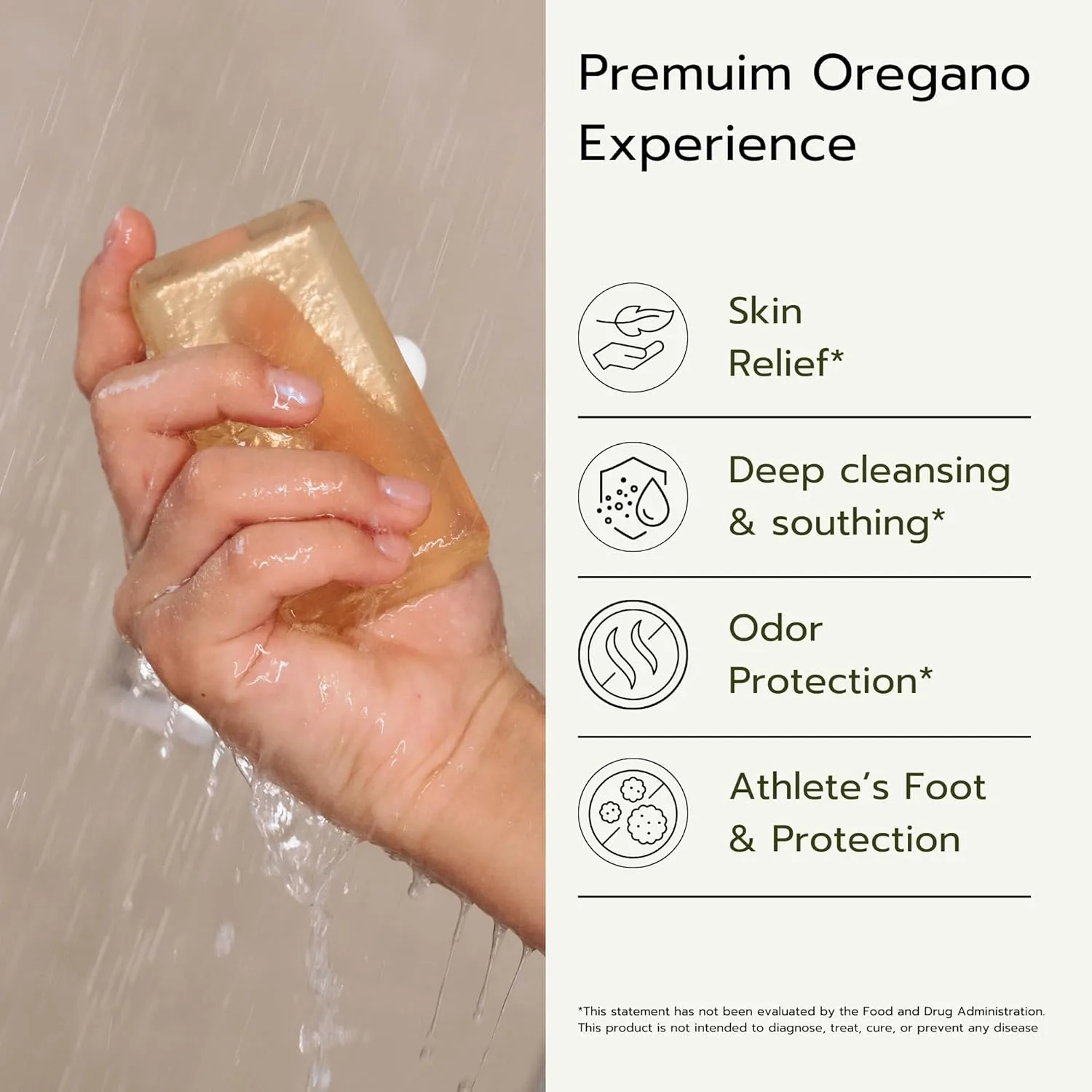 Oregano Oil Soap Bar - Natural Plant Therapy Hand Soap & Body Wash Oregano Oil Extract Soap - Topical Skin Cleanser Oil of Oregano Soap Bar - for Acne, Eczema, Foot and Nail Problems, 5-pack