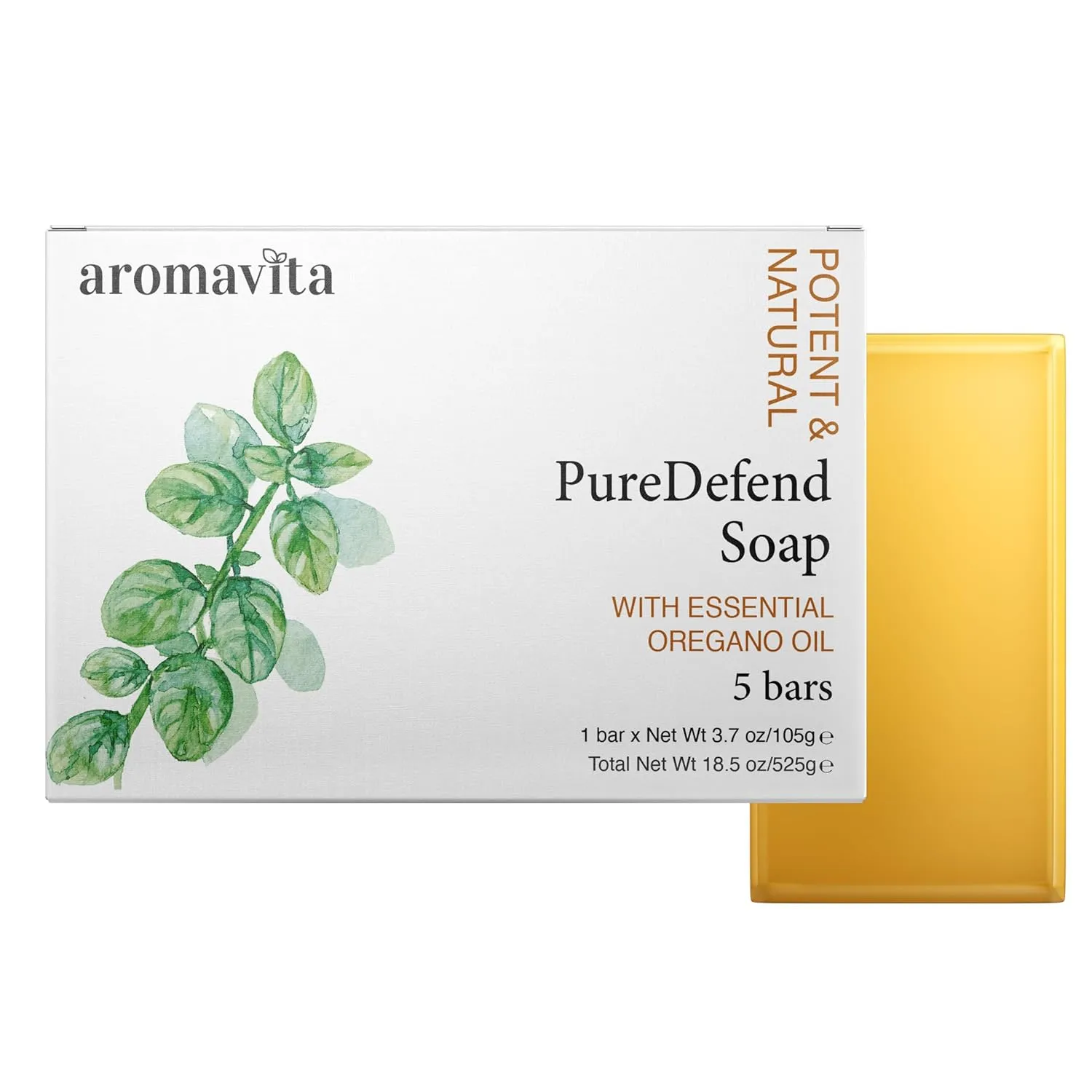 Oregano Oil Soap Bar - Natural Plant Therapy Hand Soap & Body Wash Oregano Oil Extract Soap - Topical Skin Cleanser Oil of Oregano Soap Bar - for Acne, Eczema, Foot and Nail Problems, 5-pack