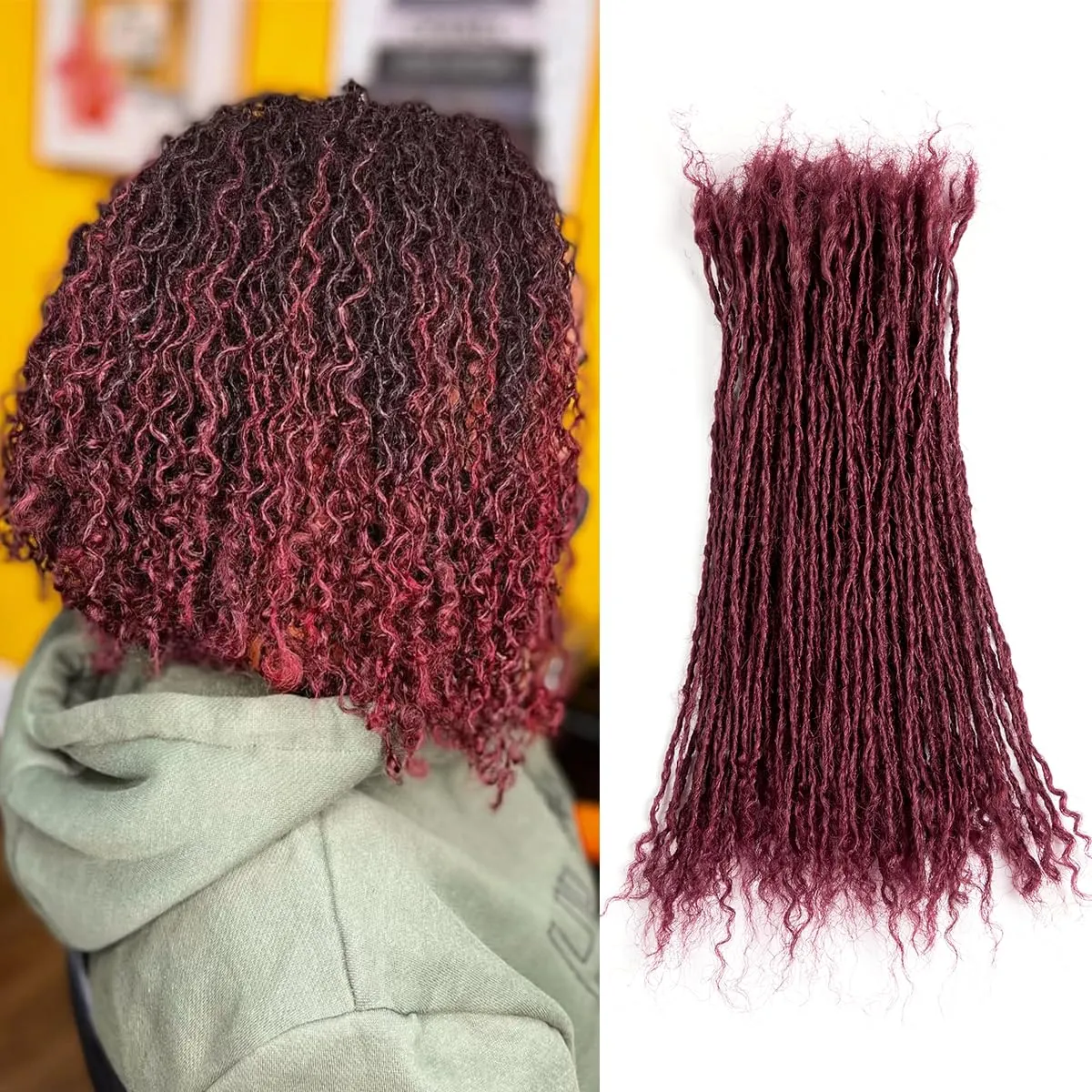 Originea 8-18 Inch 0.1 and 0.2 0.4 Thickness Curly Tips Interlocked sister Locs 100% Real Human Hair Micro loc Extensions Permanent Dreadlock Extensions (Bug# 0.1cm, 8 Inch 70 Strands)