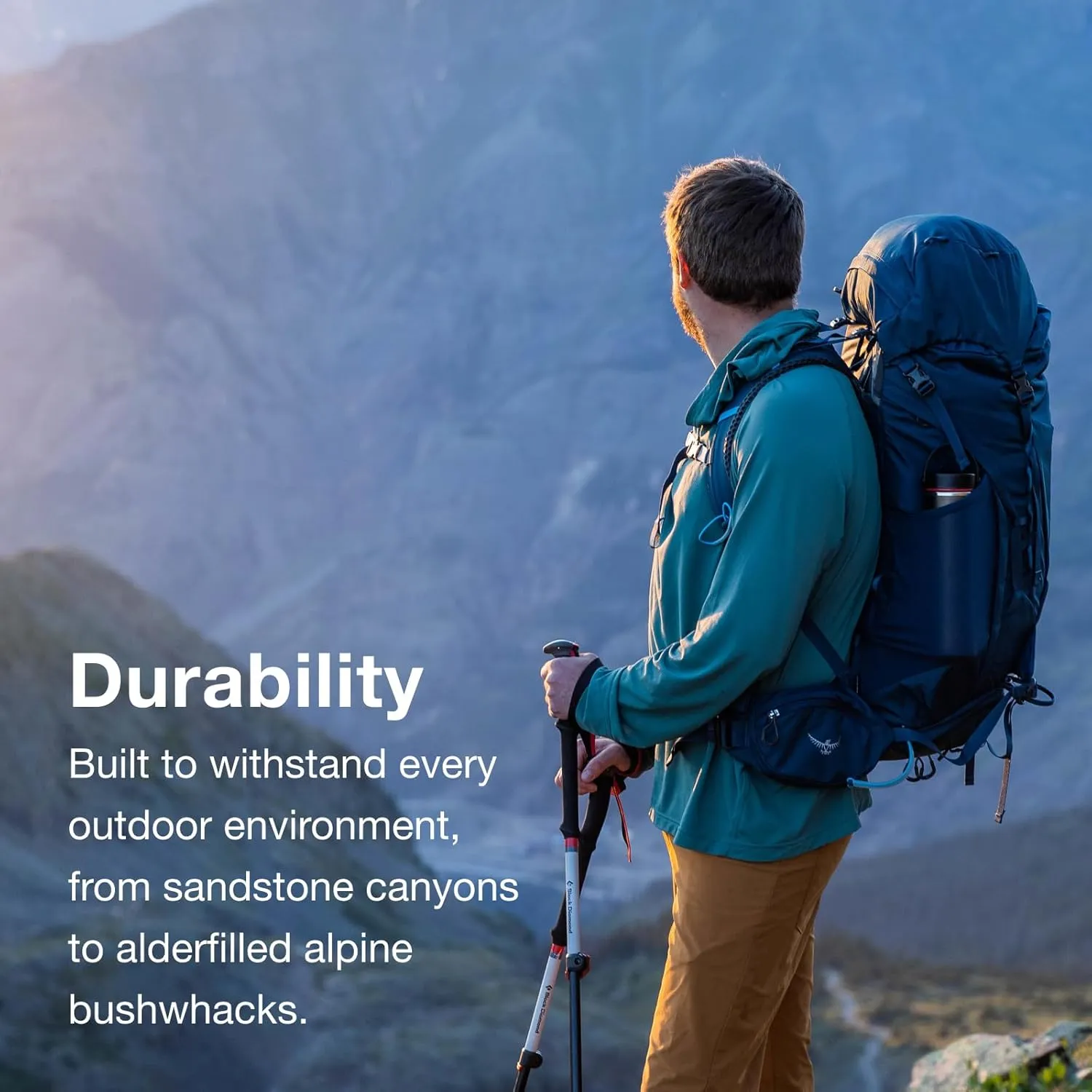 Osprey Kestrel 38L Men's Backpacking Backpack, Atlas Blue, L/XL