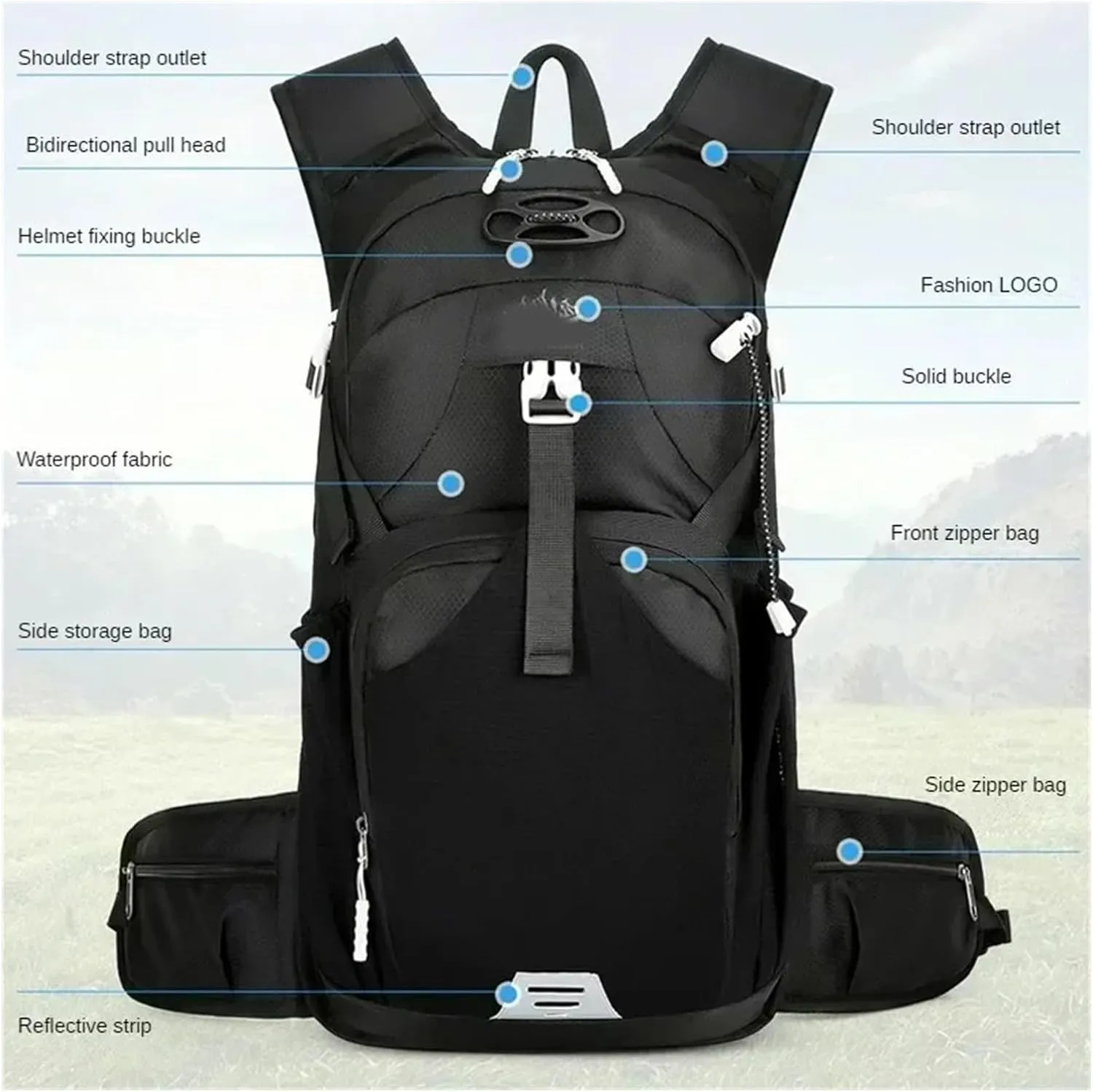 Outdoor Camping Breathable Backpack Large Capacity Outdoor Climbing Bag Trekking Sport Bags Backpack(Navy blue)