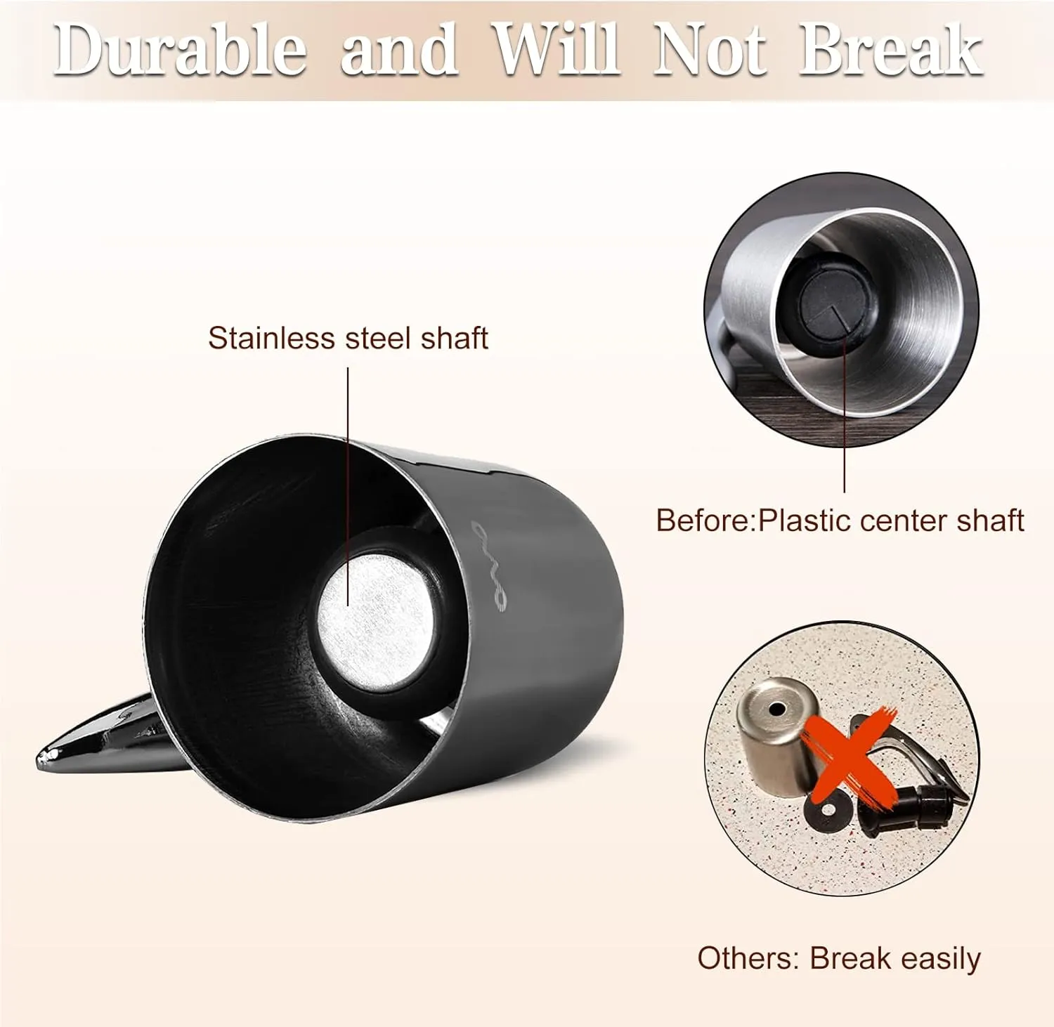 OWO Stainless Steel Wine Bottle Stopper, Reusable Wine Saver with Silicone Seal, Decorative Bottle Sealer, Keeps Fresh (Metal Black, 2 Pack)