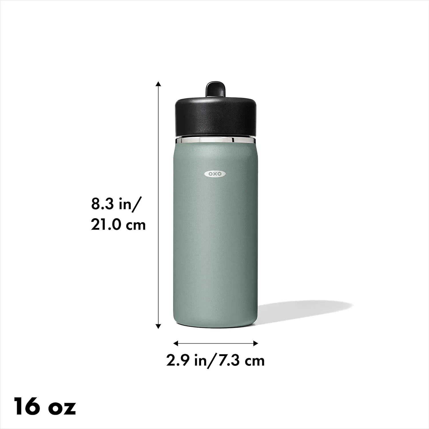 OXO Strive 16oz Wide Mouth Water Bottle with Straw Lid - Jade