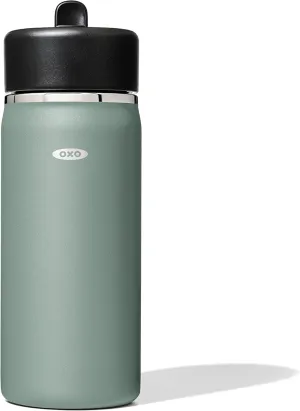 OXO Strive 16oz Wide Mouth Water Bottle with Straw Lid - Jade