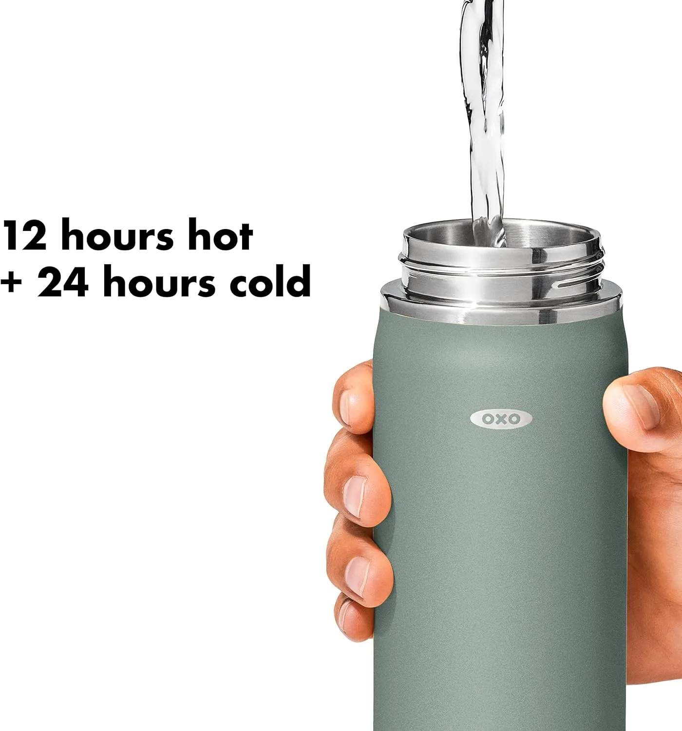 OXO Strive 16oz Wide Mouth Water Bottle with Straw Lid - Jade