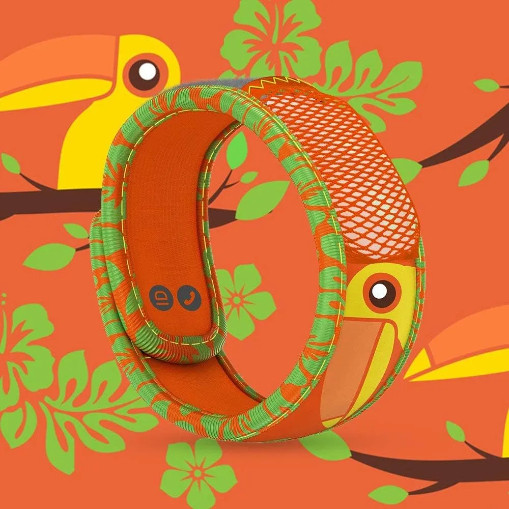 PARA'KITO Bug & Mosquito Bracelets for Kids | Mosquito Spray Alternative | Waterproof, Outdoor Insect Wristband w/Natural Essential Oils | Hiking, Trekking & Camping Accessories (Toucan)