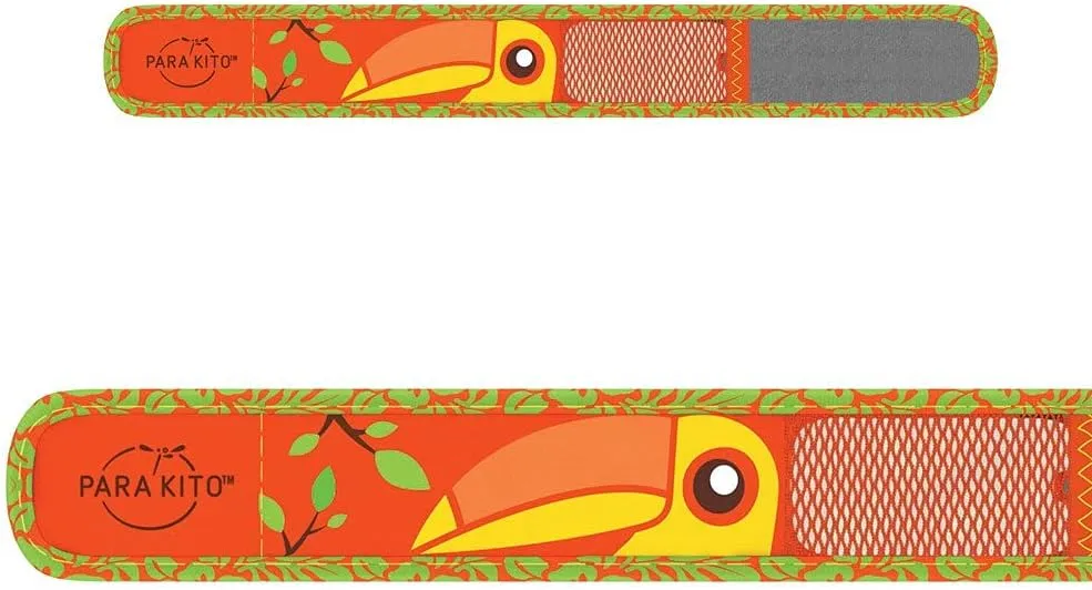 PARA'KITO Bug & Mosquito Bracelets for Kids | Mosquito Spray Alternative | Waterproof, Outdoor Insect Wristband w/Natural Essential Oils | Hiking, Trekking & Camping Accessories (Toucan)