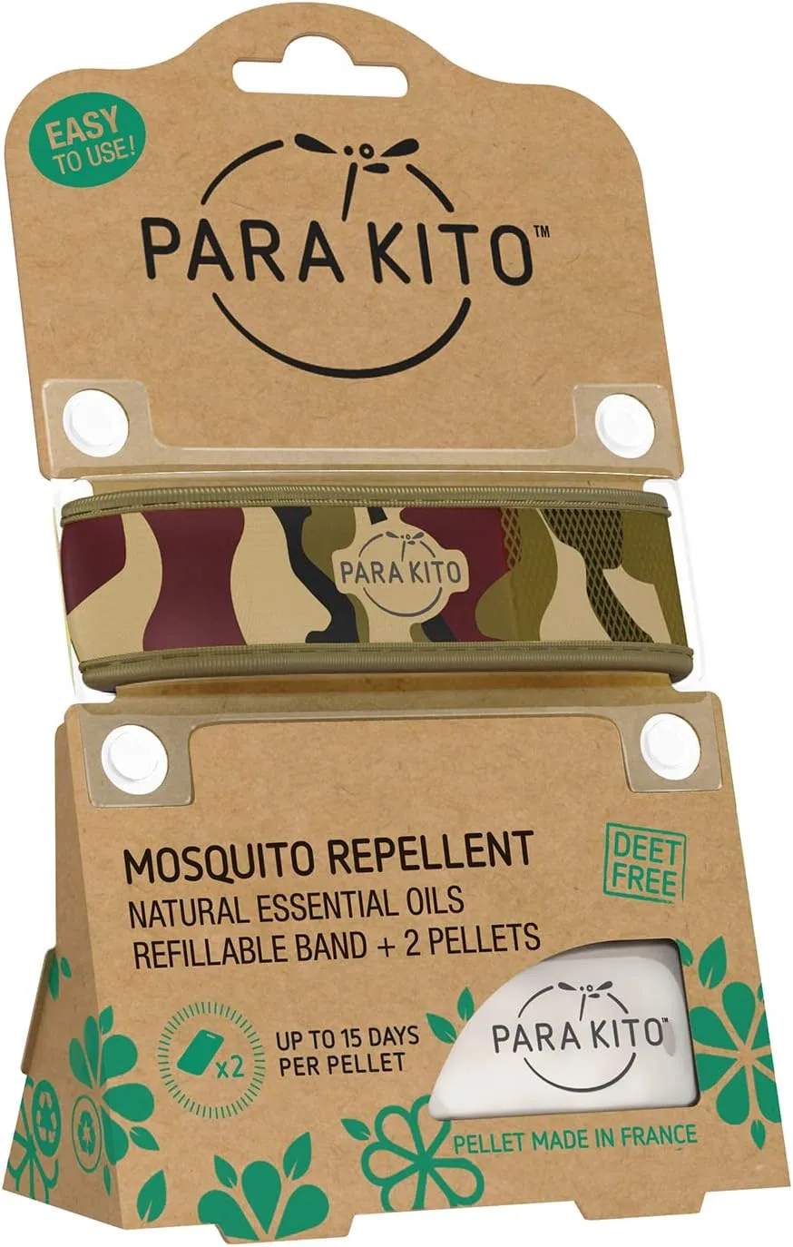 PARA'KITO Mosquito Insect & Bug Protection Wristband - Mosquito Stickers & Bug Spray Alternative - Summer Essentials, Beach Accessories, Hiking & Camping Essentials - Natural Essential Oils (Jungle)