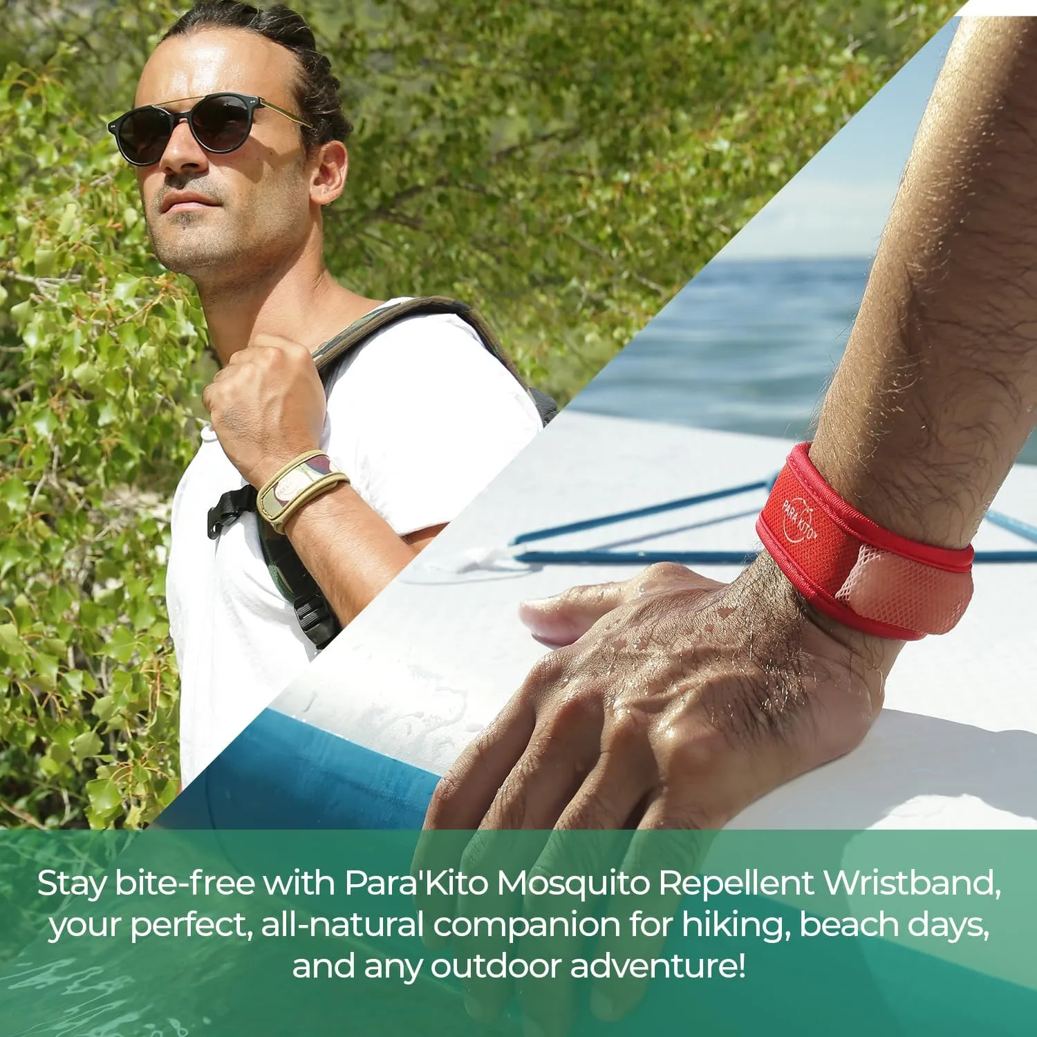PARA'KITO Mosquito Insect & Bug Protection Wristband - Mosquito Stickers & Bug Spray Alternative - Summer Essentials, Beach Accessories, Hiking & Camping Essentials - w/Essential Oils (Dark Explorer)