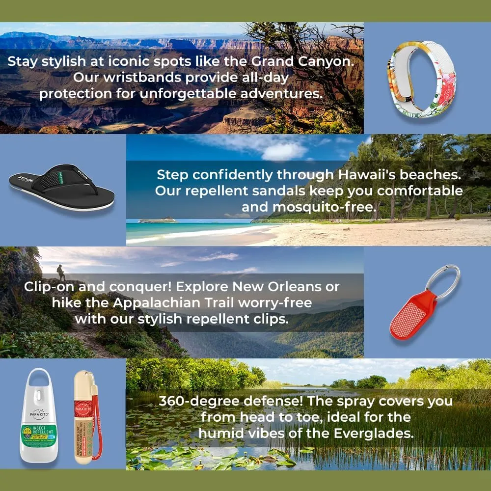 PARA'KITO Mosquito Insect & Bug Protection Wristband - Mosquito Stickers & Bug Spray Alternative - Summer Essentials, Beach Accessories, Hiking & Camping Essentials - w/Essential Oils (Dark Explorer)