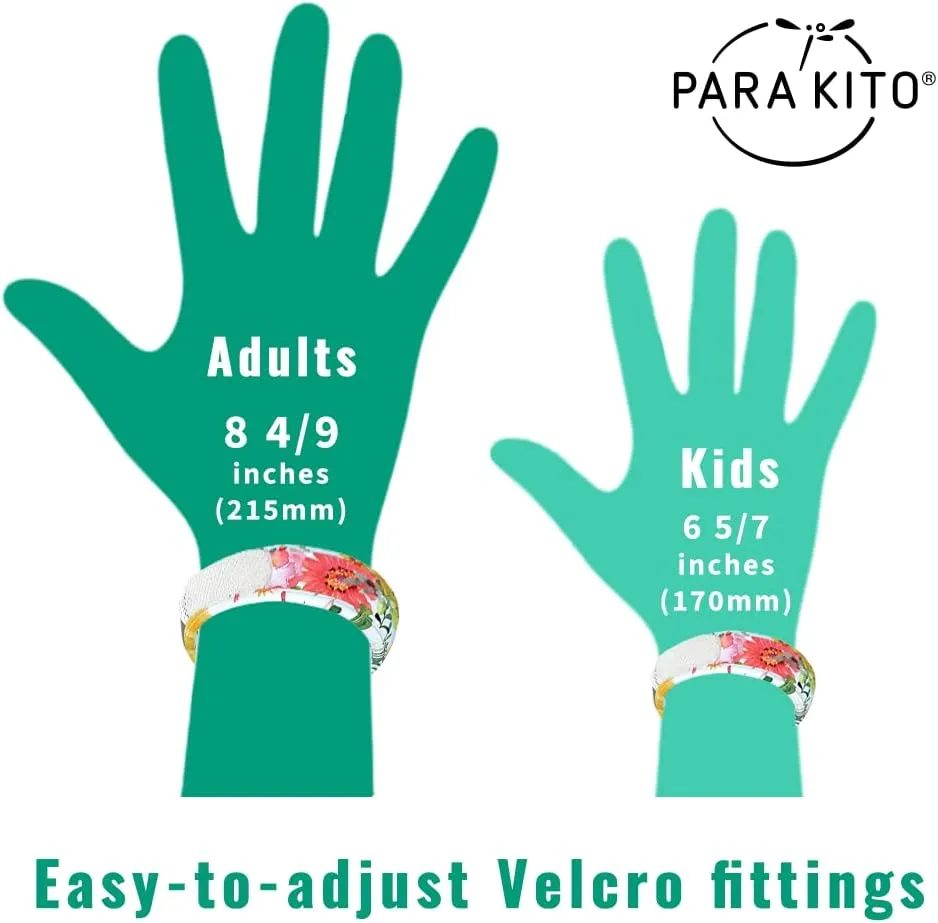 PARA'KITO Mosquito Insect & Bug Protection Wristband - Mosquito Stickers, Bug Spray Alternative Essentials for Beach, Camping, Desert Hiking, Christmas Bonfires - Natural Essential Oils (Blue)