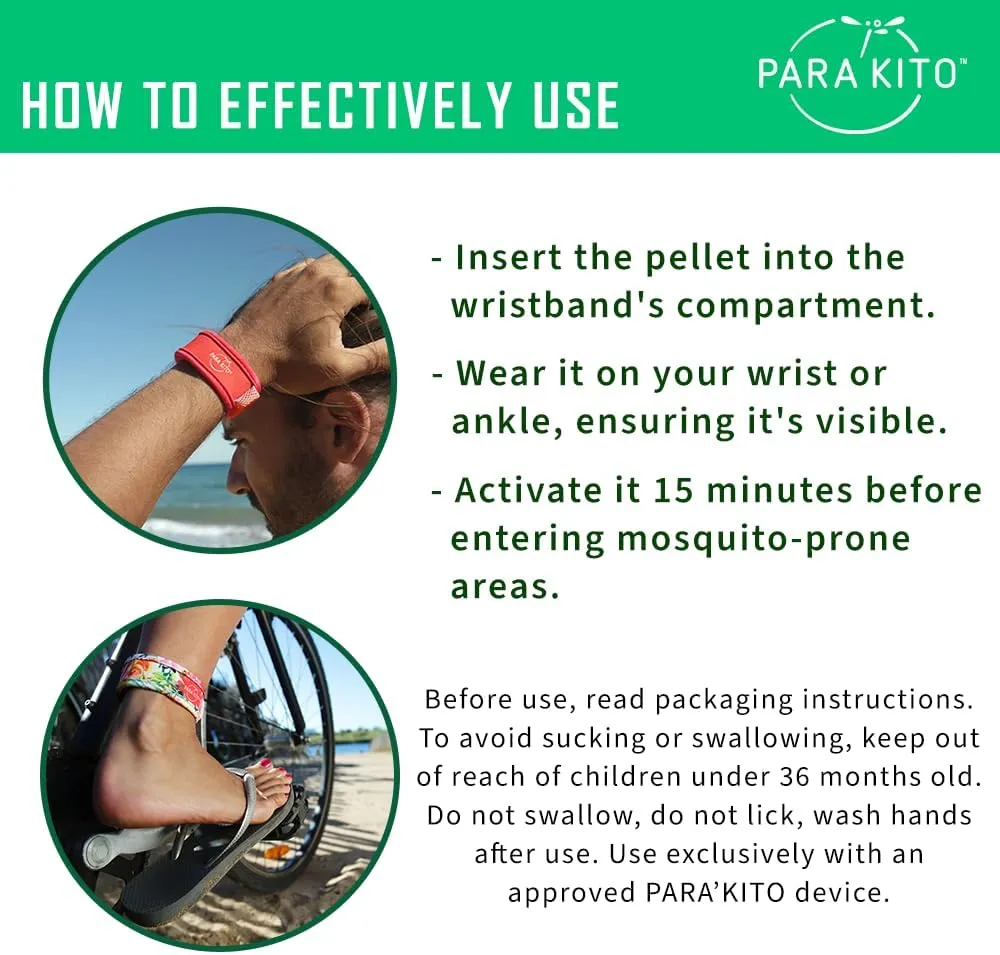 PARA'KITO Mosquito Insect & Bug Protection Wristband - Mosquito Stickers, Bug Spray Alternative - Summer Essentials, Beach Accessories, Hiking & Camping Essentials - Natural Essential Oils (Geometric)