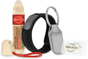 PARA'KITO Mosquito Repellent Bundle - 1 Roll-on | 1 Wristband | 1 Clip (Roll-on   Black   Sage)