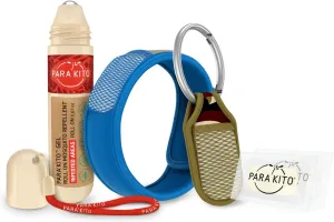PARA'KITO Mosquito Repellent Bundle - 1 Roll-on | 1 Wristband | 1 Clip (Roll-on   Blue   Camo)